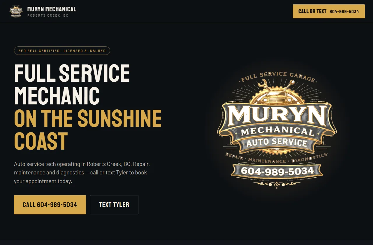 Muryn Mechanical homepage